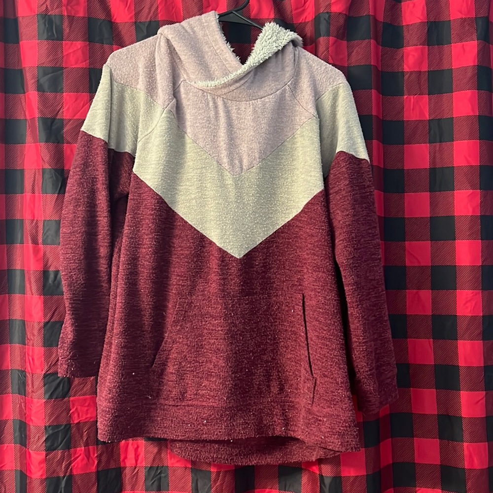 Maurice’s Chevron Sherpa Hooded Pullover, 2X